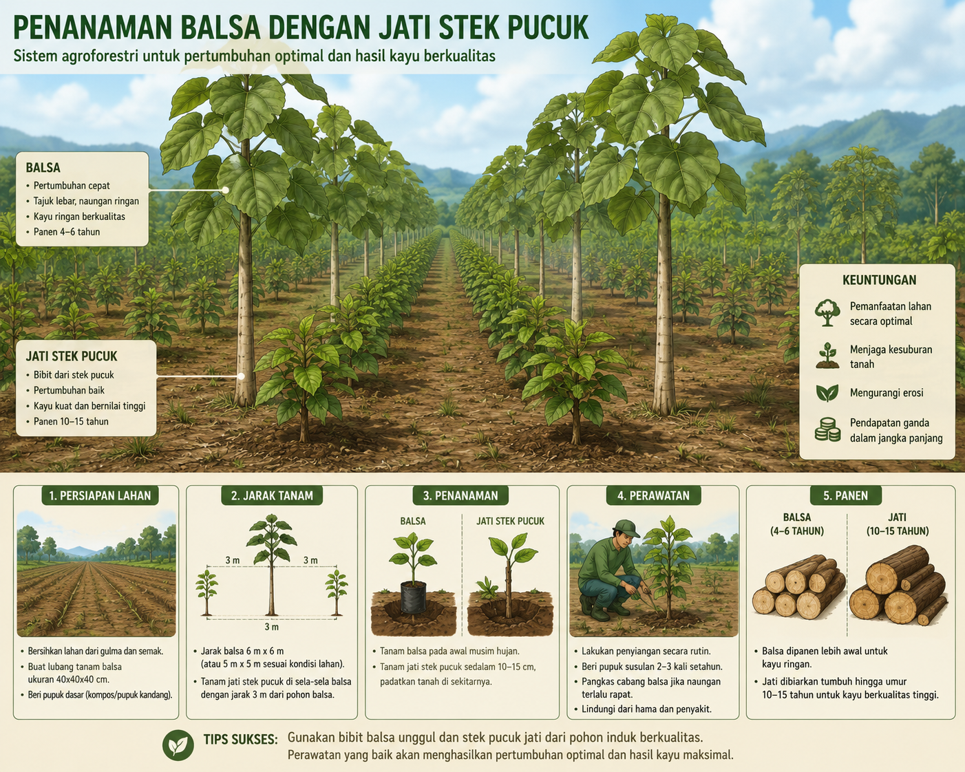 Analisis Usaha Tanaman Balsa dengan Perakitan Jati Stek Pucuk pada Lahan 10 Ha