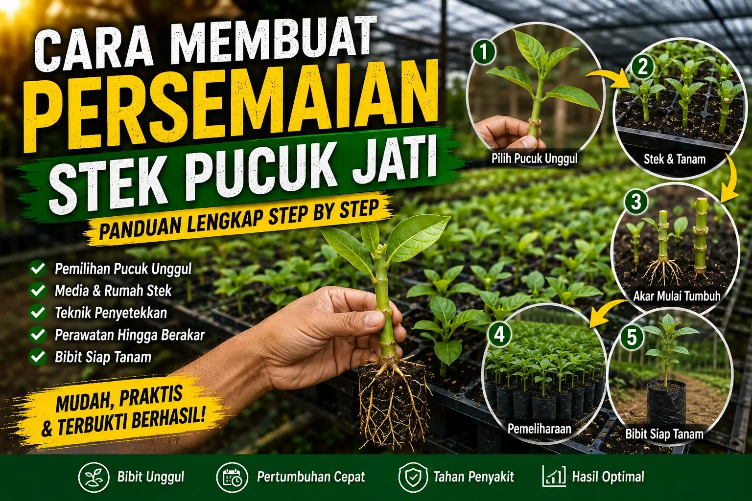 Cara Membuat Persemaian Stek Pucuk Jati: Panduan SEO Premium Lengkap dari Persiapan hingga Bibit Siap Tanam