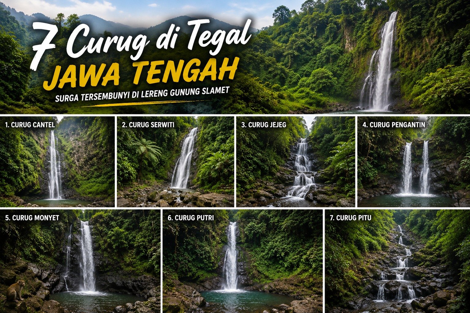 7 Curug di Tegal Jawa Tengah yang Wajib Dikunjungi, Keindahan Alam Tersembunyi di Lereng Gunung Slamet