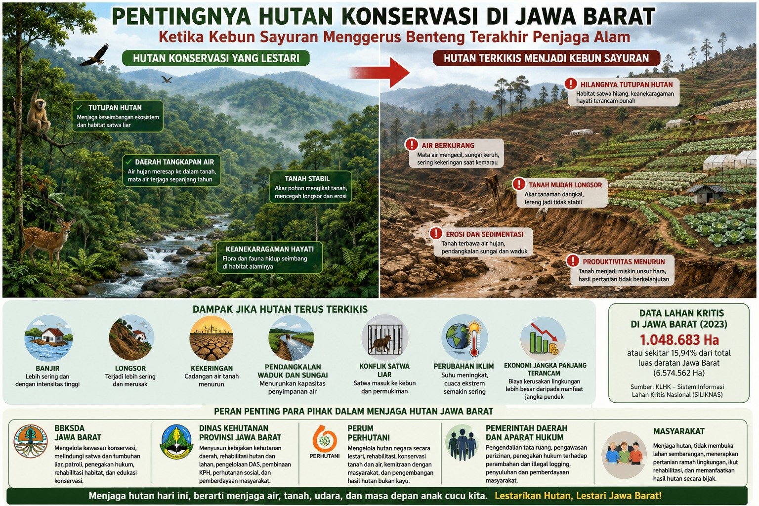 Hutan Konservasi Jawa Barat Terancam: Ketika Kebun Sayuran Menggerus Benteng Terakhir Penjaga Alam