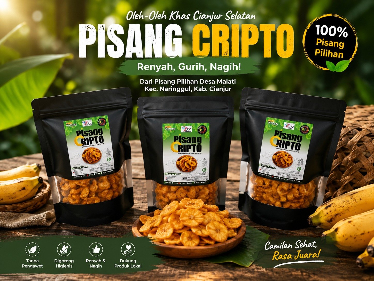 Pisang Cripto Desa Malati Naringgul: Camilan Renyah Khas Cianjur Selatan yang Wajib Anda Coba