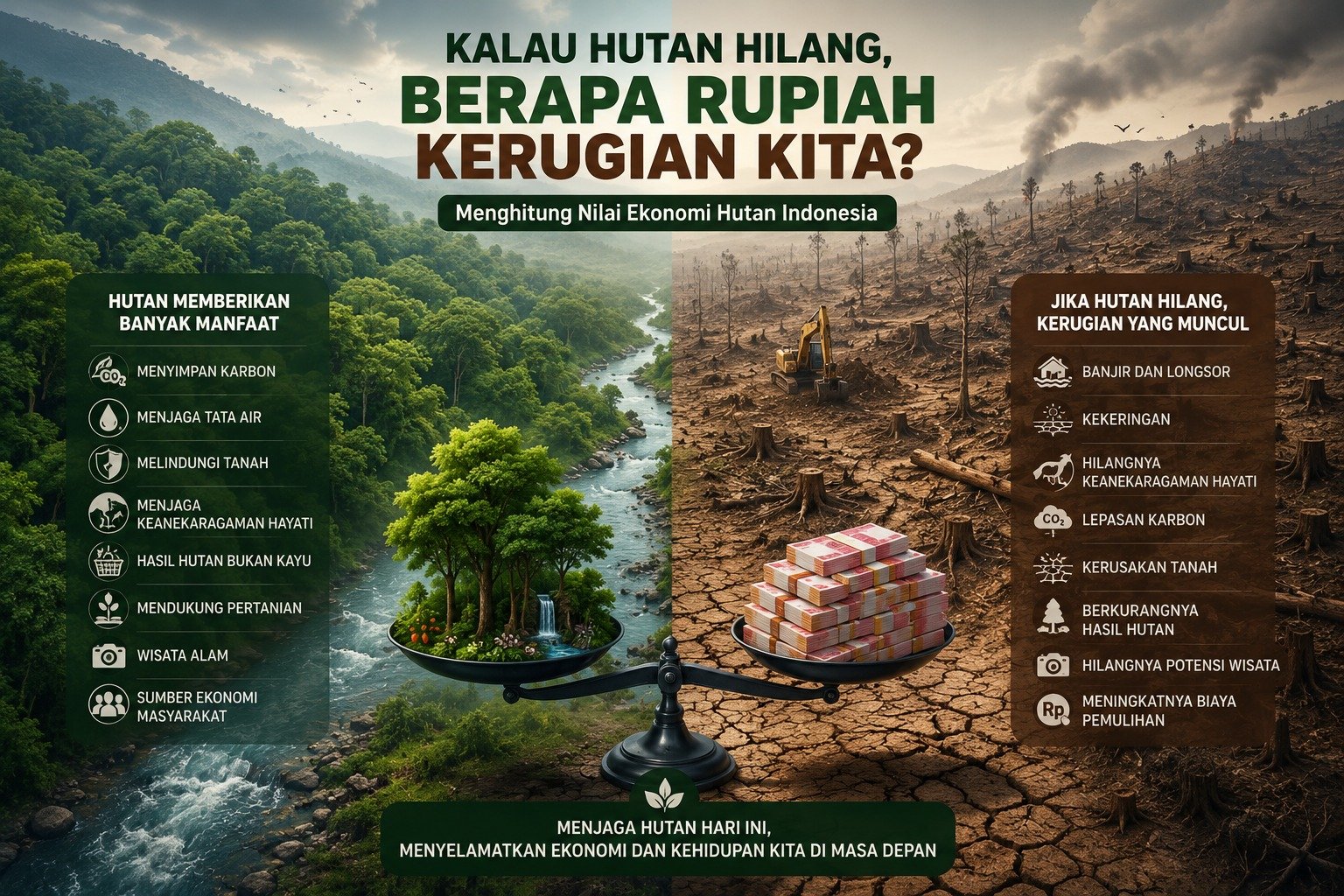 Kalau Hutan Hilang, Berapa Rupiah Kerugian Kita? Menghitung Nilai Ekonomi Hutan Indonesia