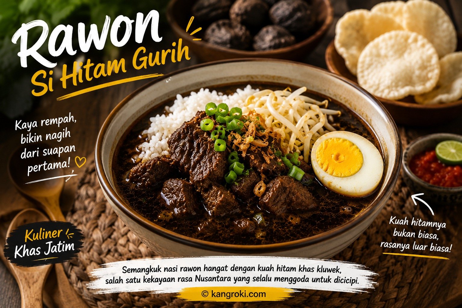 Nasi Rawon: Kuliner Legendaris Jawa Timur dengan Kuah Hitam yang Kaya Rempah