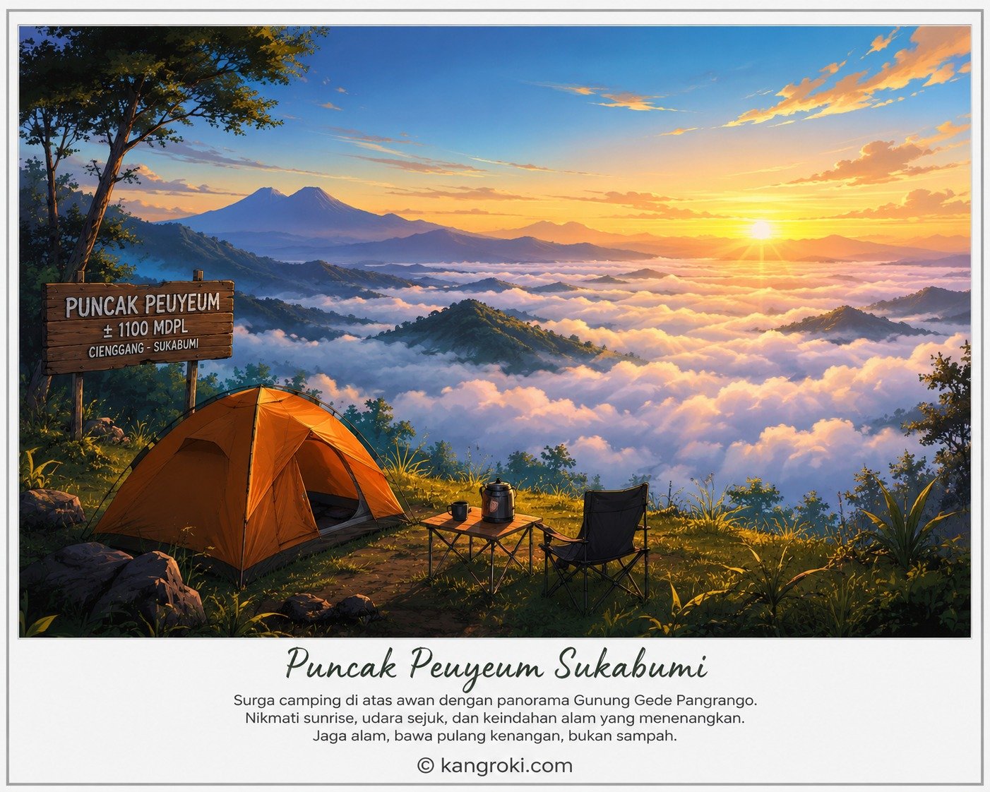Puncak Peuyeum Sukabumi, Surga Camping di Atas Awan dengan Panorama yang Bikin Enggan Pulang