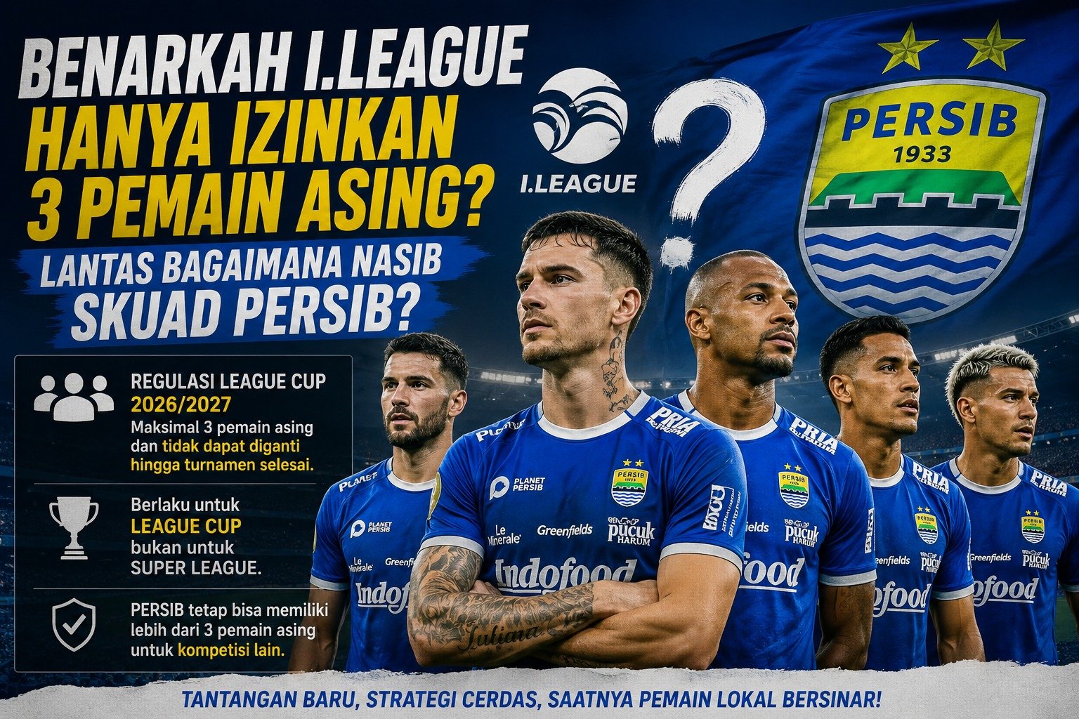 Benarkah I.League Hanya Izinkan 3 Pemain Asing? Lantas Bagaimana Nasib Skuad Mewah Persib Bandung?